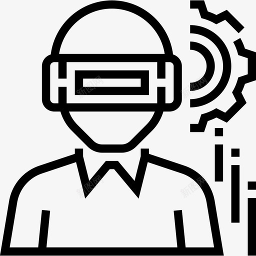 虚拟现实未来技术12线性图标svg_新图网 https://ixintu.com 未来技术12 线性 虚拟现实