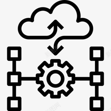数据库云技术11线性图标图标