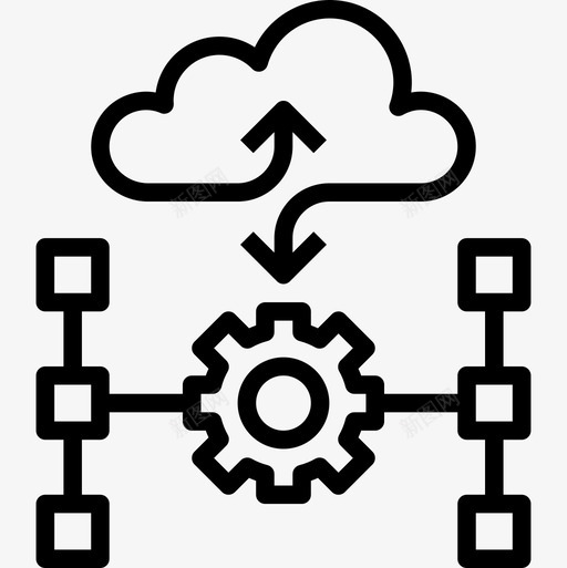 数据库云技术11线性图标svg_新图网 https://ixintu.com 云技术11 数据库 线性