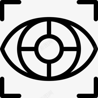 眼睛扫描vr2线性图标图标