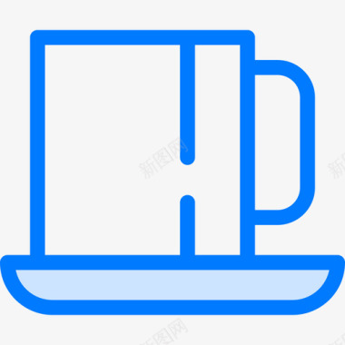 茶杯咖啡和茶蓝色图标图标
