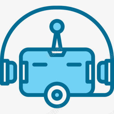 机器人android4蓝色图标图标
