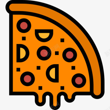 披萨食品98原色图标图标