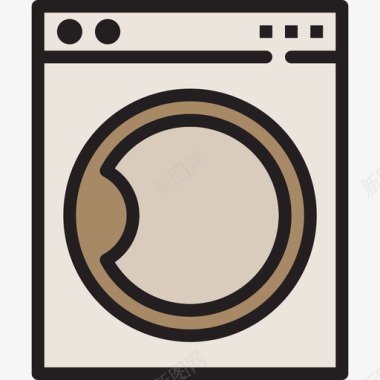 洗衣机家具和家用14线性颜色图标图标