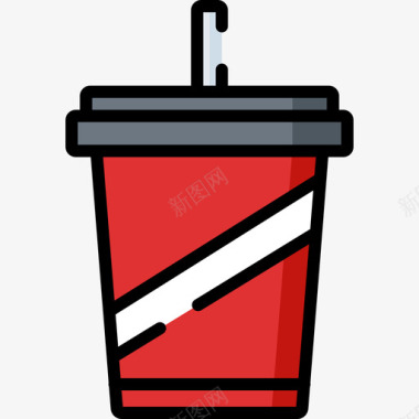 饮料快餐18线性颜色图标图标
