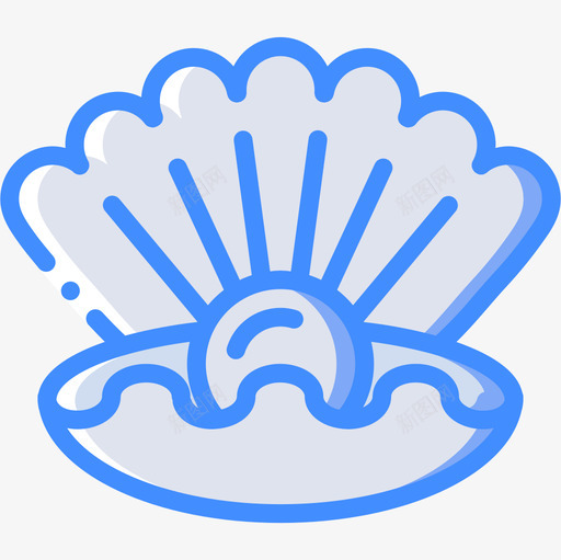 牡蛎海洋生物蓝色图标svg_新图网 https://ixintu.com 海洋生物 牡蛎 蓝色