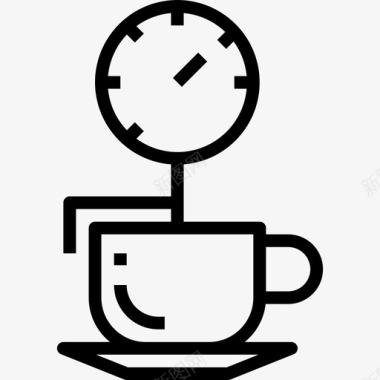温度计咖啡店41线性图标图标