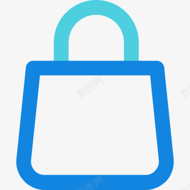 购物袋接口53直线蓝色图标图标
