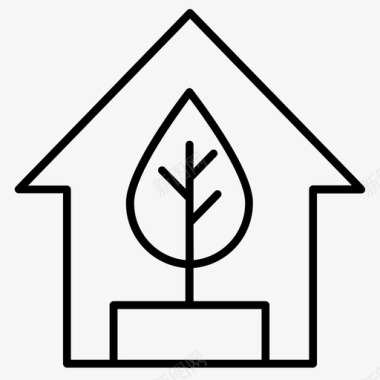 生态屋生态绿房子图标图标