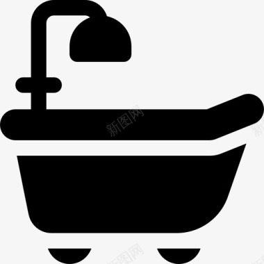 浴缸水管工工具和元件5个填充图标图标