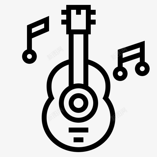 吉他民谣音乐图标svg_新图网 https://ixintu.com 吉他 民谣 管弦乐队 音乐