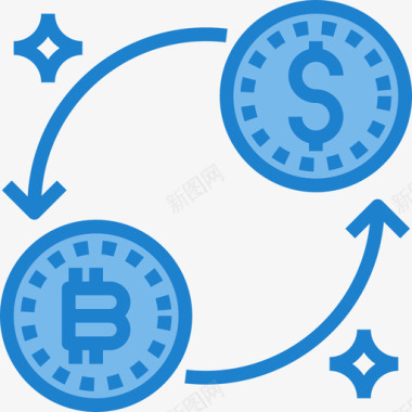 交换比特币46蓝色图标图标