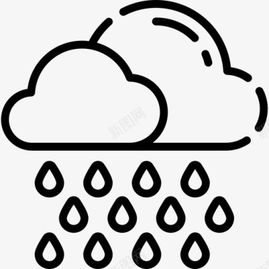 雨159号天气线性图标图标