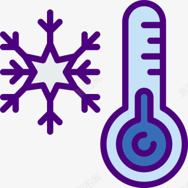 寒冷天气140线性颜色图标图标