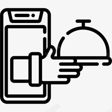 智能手机食品配送2线性图标图标