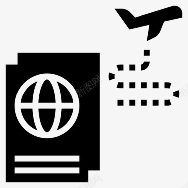 护照文件和文件夹机票图标图标