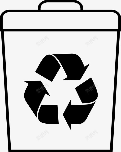 回收站罐垃圾图标svg_新图网 https://ixintu.com 回收站 回收站可以回收垃圾 垃圾 罐