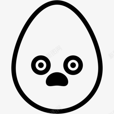 震惊鸡蛋表情图标图标