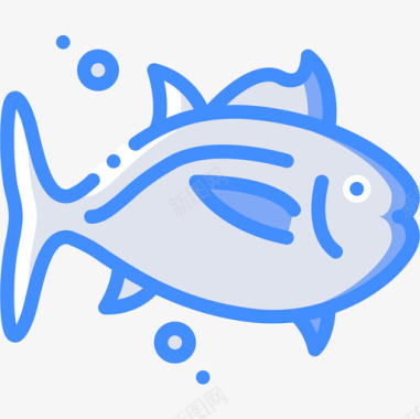 金枪鱼海洋生物蓝色图标图标