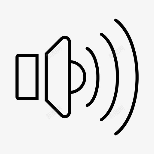高音频声音用户界面图标svg_新图网 https://ixintu.com 声音 用户界面 音量增大 高音频