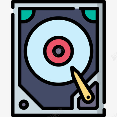 硬盘数据库服务器7线性颜色图标图标
