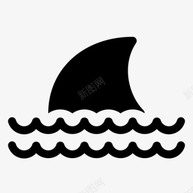 鱼翅海豚背鳍图标图标