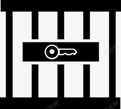 锁笼子监狱图标图标