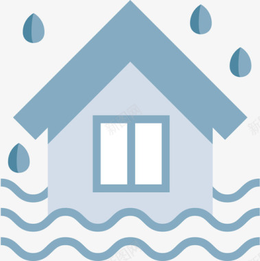 洪水天气165平坦图标图标