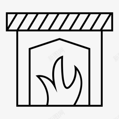 壁炉烟囱客厅图标图标