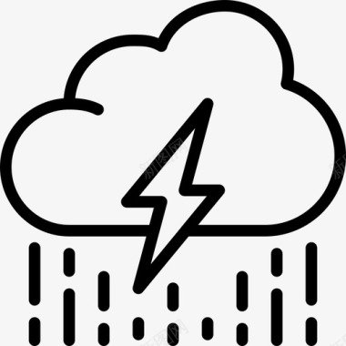 风暴142号天气线性图标图标