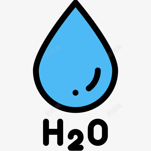 H2o生物学2线性颜色图标svg_新图网 https://ixintu.com H2o 生物学2 线性颜色
