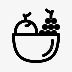 厨房水果篮水果碗水果篮水果盘图标高清图片