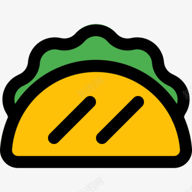 玉米卷食物72线性颜色图标图标