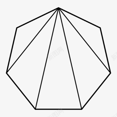 七边形三维形状图标图标