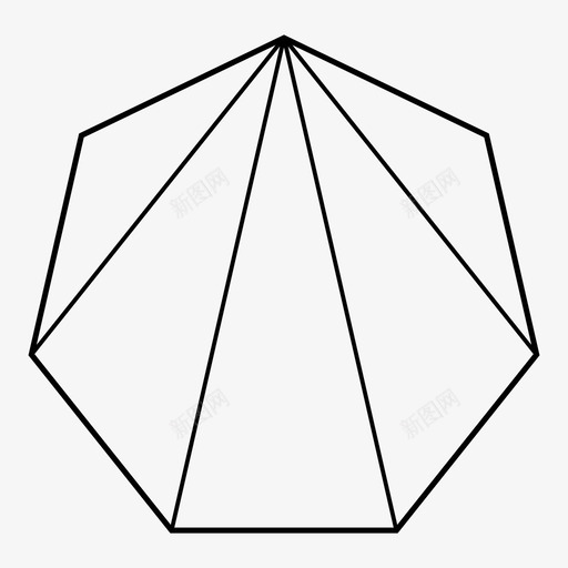 七边形三维形状图标svg_新图网 https://ixintu.com 七边形 三维 几何形状 多边形 形状 金字塔