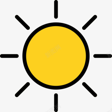 太阳163号天气线性颜色图标图标