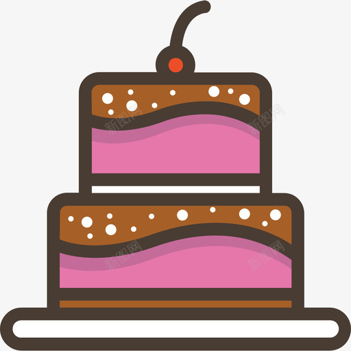 蛋糕蛋糕和面包房线性颜色图标svg_新图网 https://ixintu.com 线性颜色 蛋糕 蛋糕和面包房