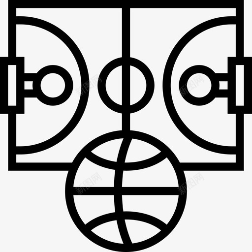 体育场篮球11直线图标svg_新图网 https://ixintu.com 体育场 直线 篮球11