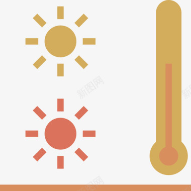 温暖天气136平坦图标图标