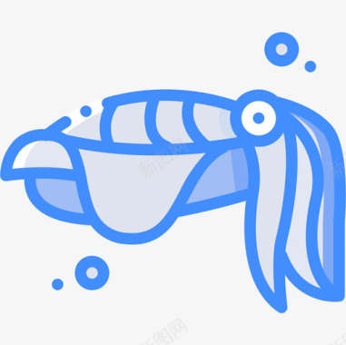 墨鱼海洋生物蓝色图标图标