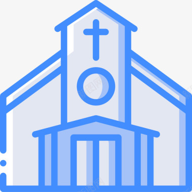 教堂102号婚礼蓝色图标图标