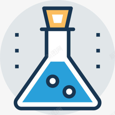 烧瓶科学技术9线性颜色图标图标