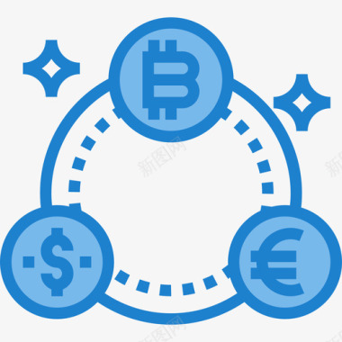 交换比特币46蓝色图标图标