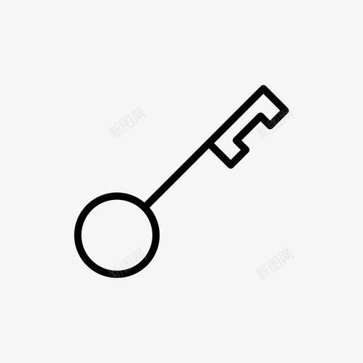 钥匙锁保护图标svg_新图网 https://ixintu.com 保护 保险箱 简单的线图标 钥匙 锁
