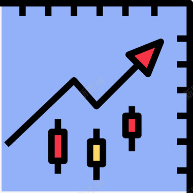 保证金股票市场线性颜色图标图标