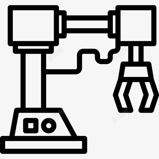 机械臂复古小工具4线性图标svg_新图网 https://ixintu.com 复古小工具4 机械臂 线性