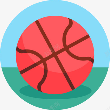 篮球积极生活方式7平坦图标图标
