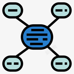 知识建构建构主义知识管理3线性色彩图标高清图片