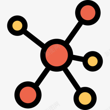 网络大数据8线颜色橙色图标图标