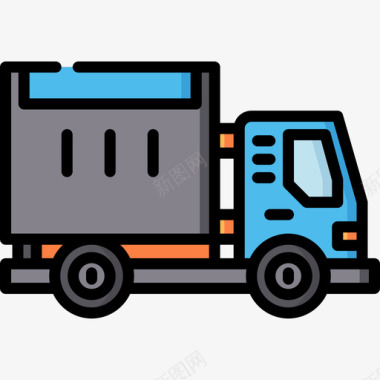 卡车运输76线性颜色图标图标